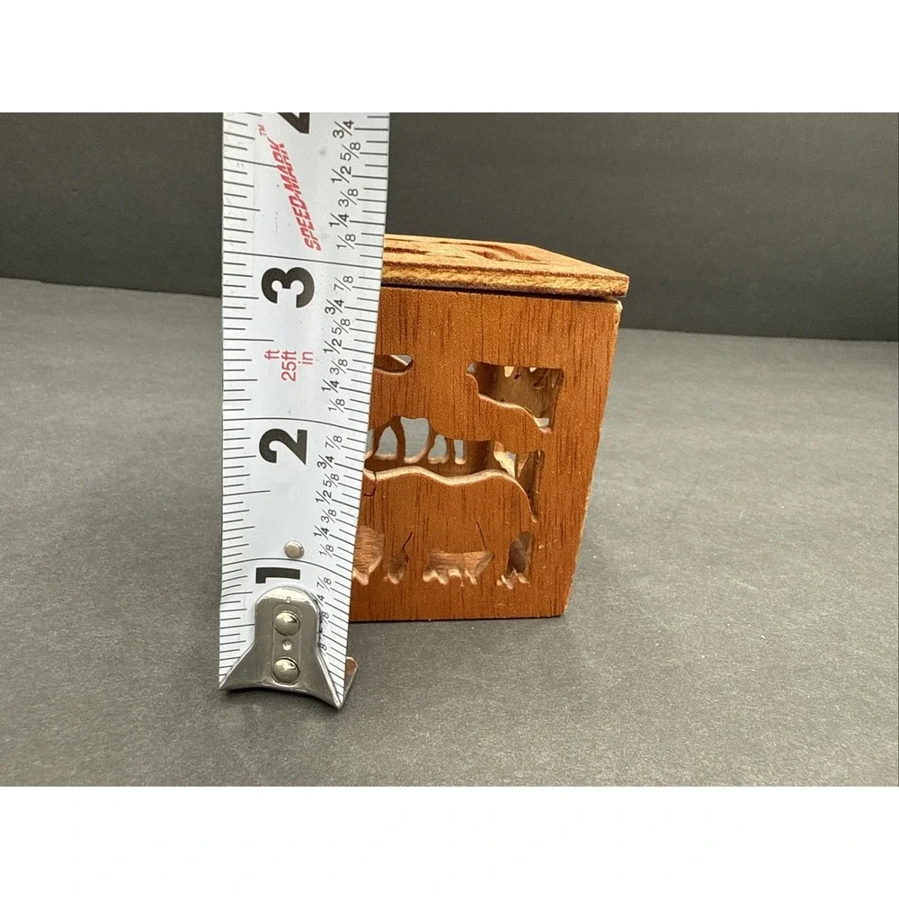 Hand Carved Wood Tea Light Candle Holder Mali Africa Safari Animals Decor 3
